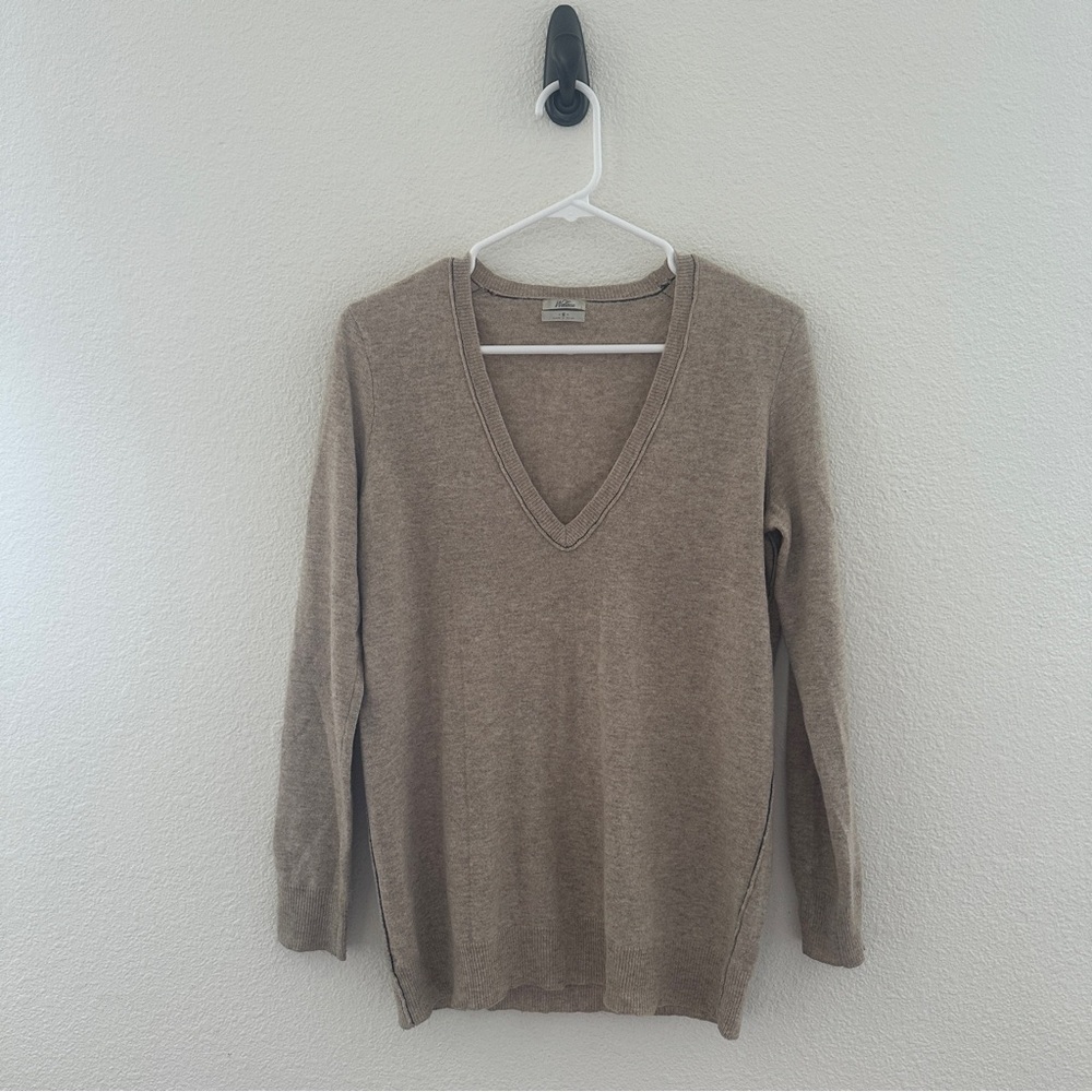 Wallace Cashmere Blend V-Neck Sweater - Rabbit Hair‎ Quiet Luxury - S